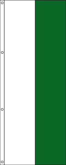 Tall White and Green Attention Flag – 2×6 ft