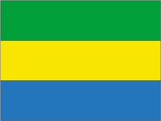 Gabon Rayon Stick Flag