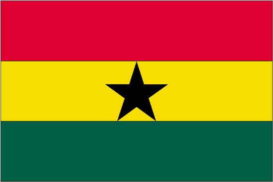 Ghana Rayon Stick Flag