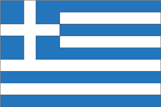 Greece Rayon Stick Flag