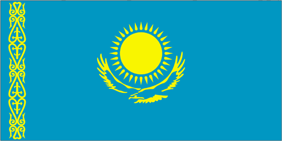 Kazakhstan Rayon Stick Flag