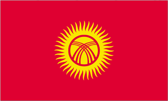 Kyrghyzstan Rayon Stick Flag