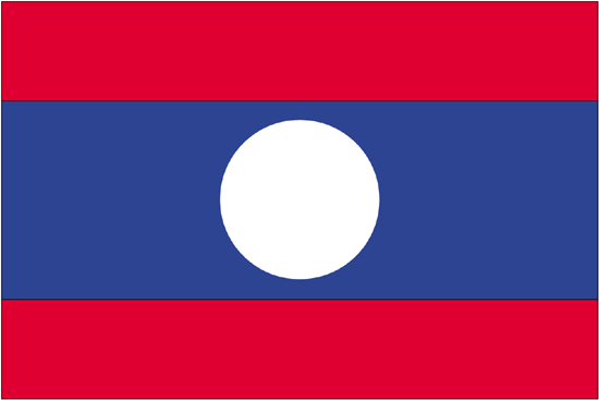 Laos Rayon Stick Flag