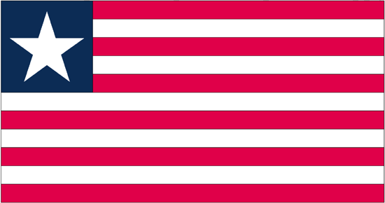Liberia Rayon Stick Flag