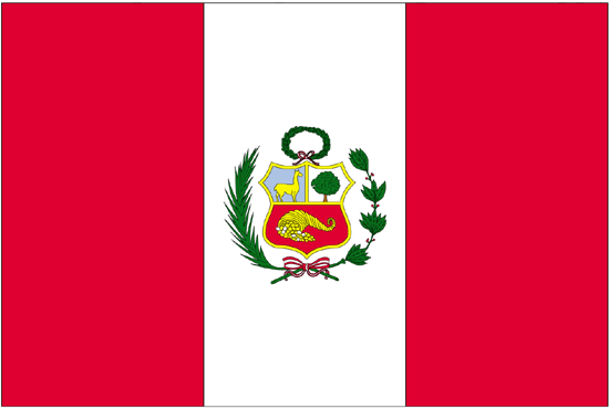 Peru Rayon Stick Flag