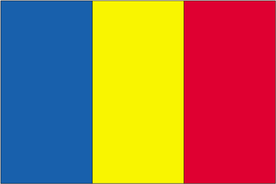 Romania Rayon Stick Flag