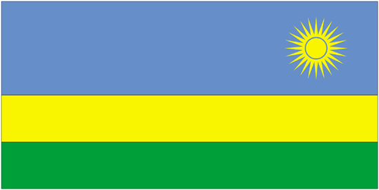 Rwanda Rayon Stick Flag