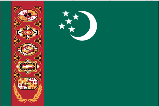 Turkmenistan Nylon Flag