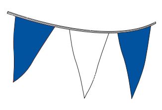 Blue and White Pennant Streamer
