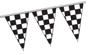 Black and White Checkered Pennant Streamer – $11.95