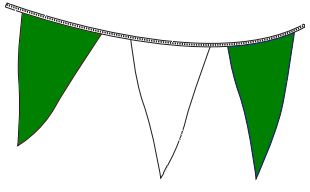 Green and White Pennant Streamer
