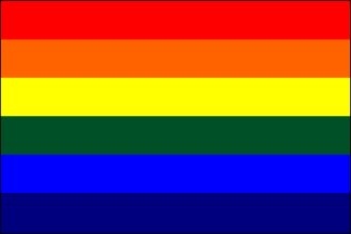 Rainbow (6 Colors) Rayon Stick Flag