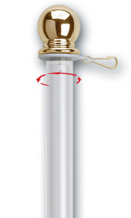 White 5 ft Spin Pole with Gold Ball – $21.95