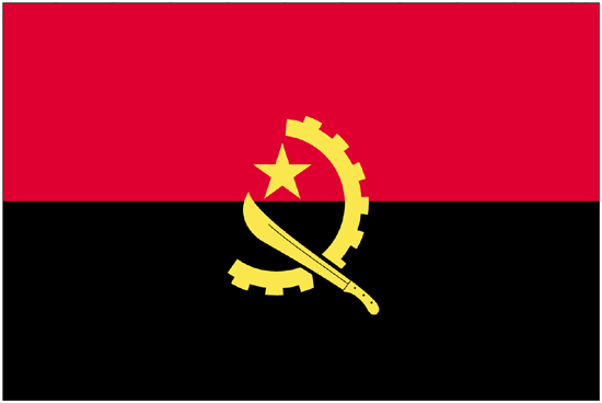 Angola Rayon Stick Flag