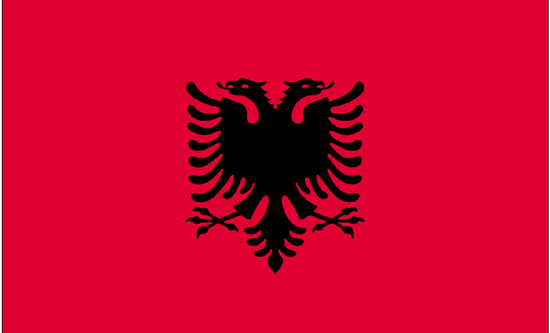 Albania Rayon Stick Flag