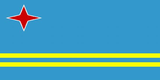 Aruba Rayon Stick Flag